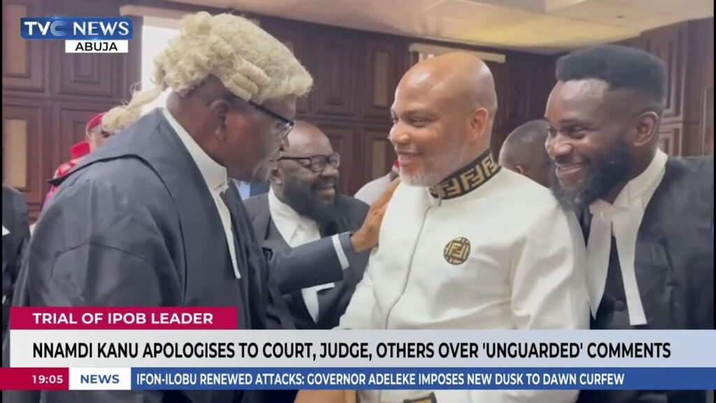 Nnamdi Kanu Apologises To Court, Judge, Others Over 'Unguarded' Comments