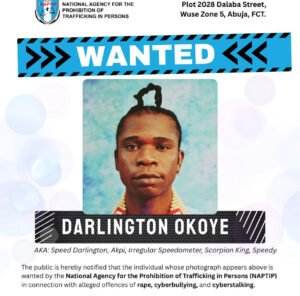 Alleged Rape: NAPTIP declares Speed Darlington wanted