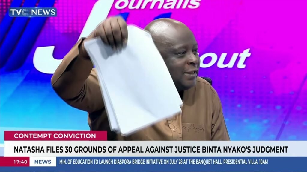 Natasha Files 30 Grounds Of Appeal Against Contempt Conviction