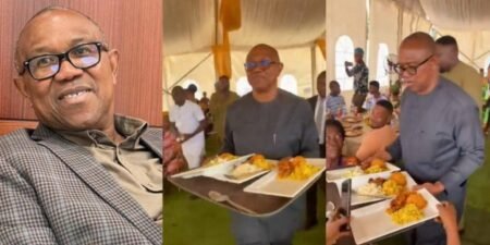 Obidient Movement Coordinator, Tanko Shares Another Video of Peter Obi Serving Food at Event (Video)