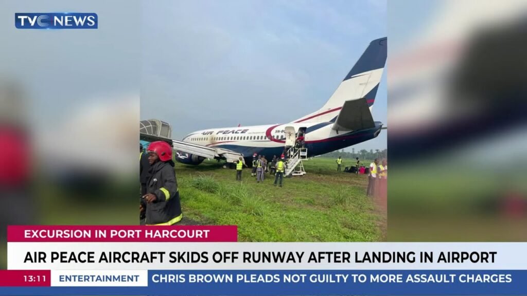 Air Peace Aircraft Skids Off Runway After Landing In Airport