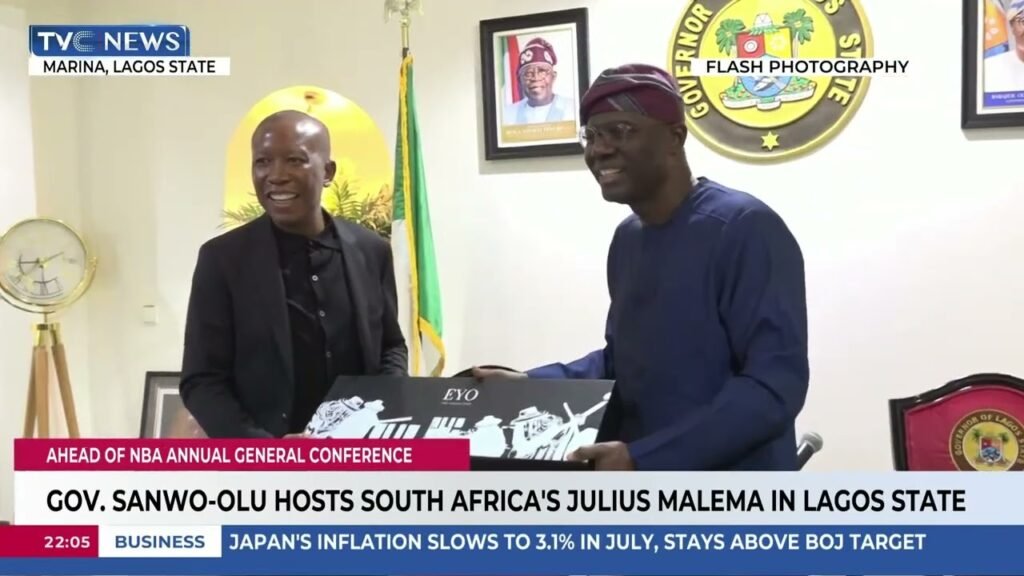 Governor Sanwo-Olu Hosts South Africa’s Julius Malema In Lagos State