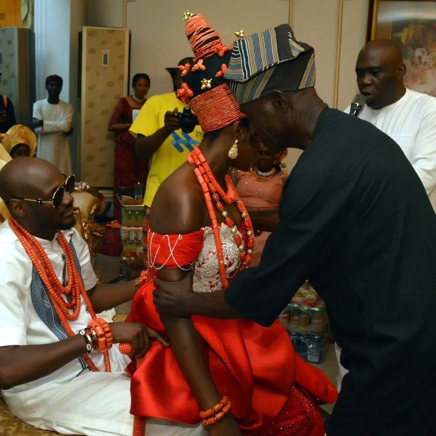 The couple at their wedding ceremony