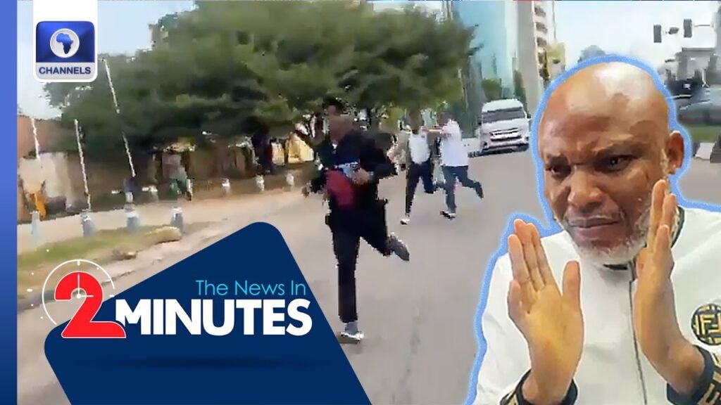 #FreeNnamdiKanuNow: Protesters Flee As Security Operatives Fire Tear Gas | Two Minutes