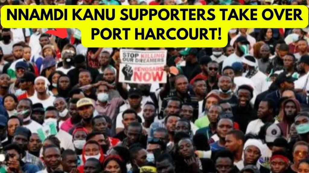 Massive Turnout in Port Harcourt! Free Nnamdi Kanu Protest Shuts Down City!
