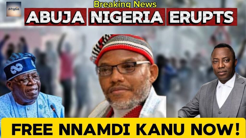 BREAKING NEWS: Abuja Erupts Massive Protest Rocks Nigeria as Calls to “Free Nnamdi Kanu” Grow Louder