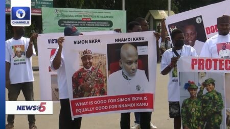 Group Protest Calls For The Release Of Nnamdi Kanu