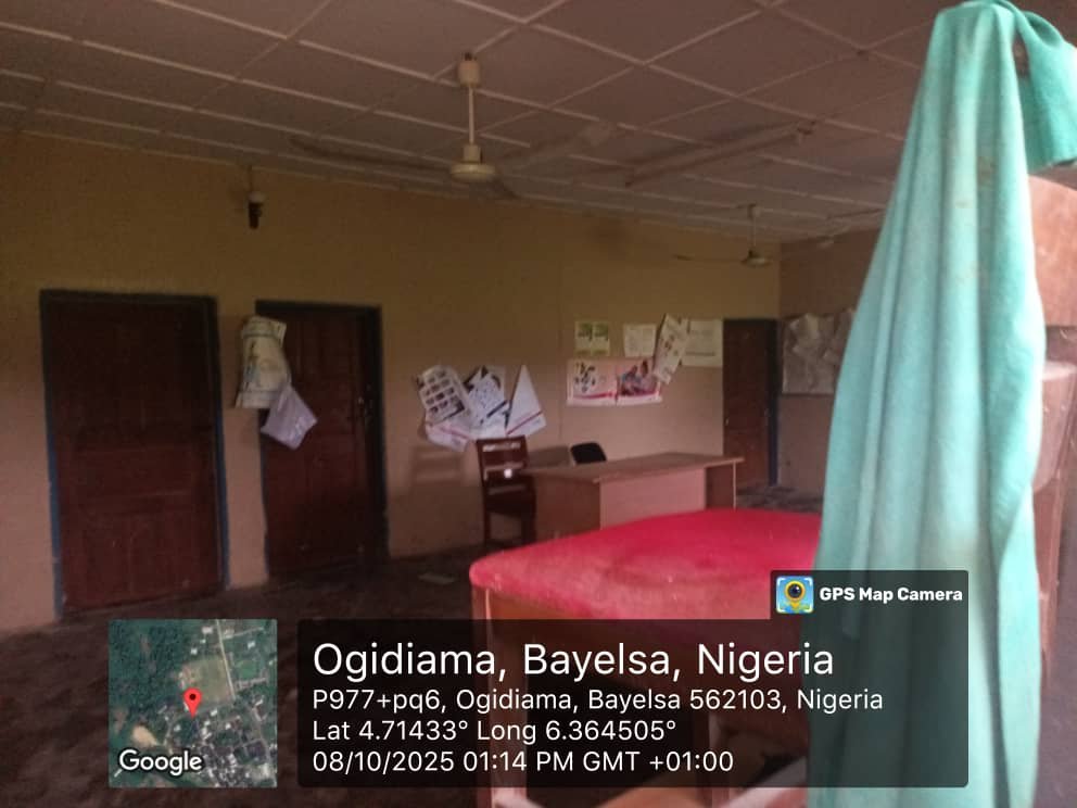 Inside view of Otuabagi PHC through the window