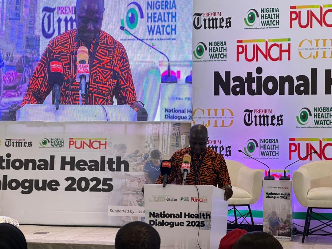 The Managing Editor of PREMIUM TIMES, Idris Akinbajo delivering his goodwill message