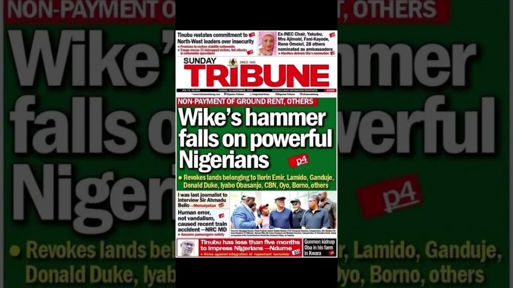 #FrontPage News Update –  Sunday November 30th, 2025  #2025 #news #headlines #Nigeria  #sports