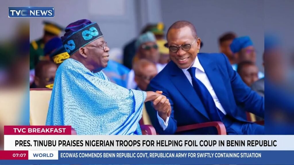 President Tinubu Praises Nigerian Troops For Helping Foil Coup In Benin Rep