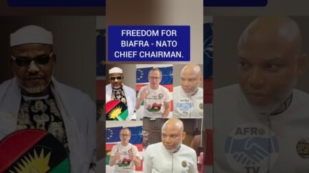 FREED0M FOR BIAFRA – NATO CHIEF CHAIRMAN. #nnamdikanu #Biafra #shortvideo #bolatinubu #Nigeria #news