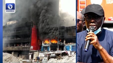 Lagos Market Fire: Gov. Sanwo-Olu Says Building Will Be Brought Down Lagos Market Fire: Gov. Sanwo-Olu Says Building Will Be Brought Down