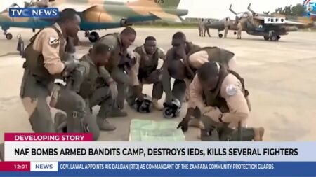NAF Bombs Armed Bandit Camp, Destroys IEDs, Kills Several Fighters