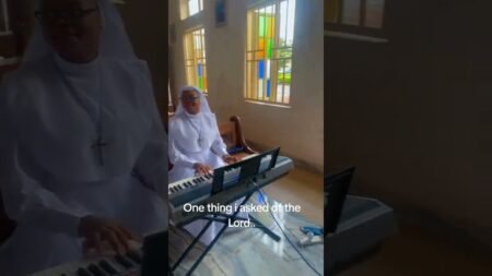 Catholic Nuns from Nigeria playing musical instruments at Mass #holymass #music Catholic Nuns from Nigeria playing musical instruments at Mass #holymass #music