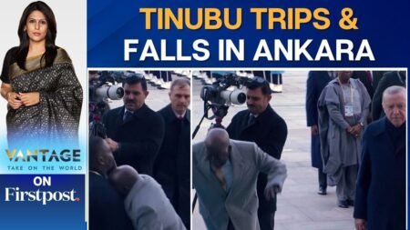 Nigerian President Tinubu Trips While Walking with Turkey’s Erdogan in Ankara |Vantage |Palki Sharma Nigerian President Tinubu Trips While Walking with Turkey’s Erdogan in Ankara |Vantage |Palki Sharma