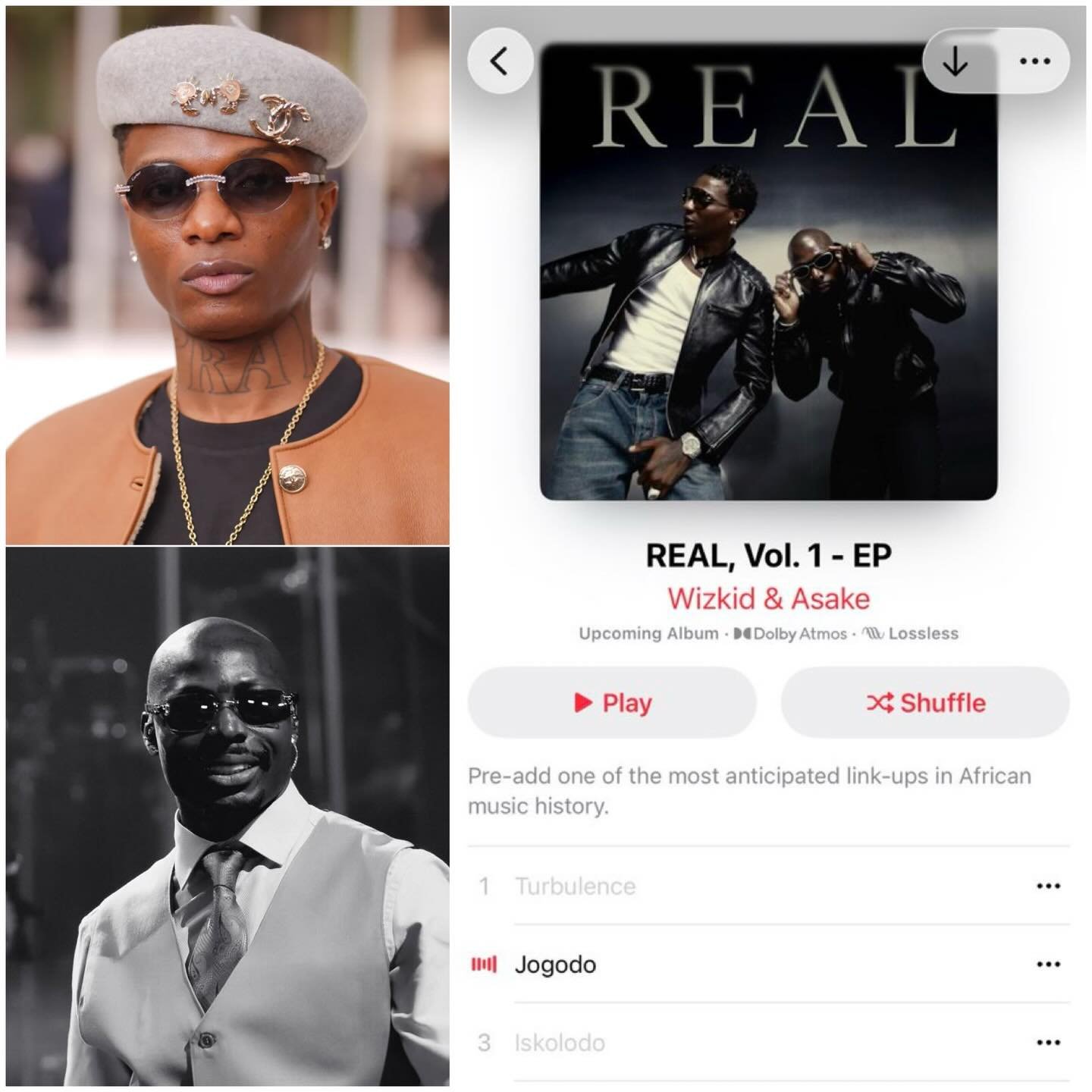 Wizkid & Asake “Real Vol 1.” EP dropping on Friday January 23rd. “Jogodo” off th… Wizkid & Asake “Real Vol 1.” EP dropping on Friday January 23rd. “Jogodo” off th…