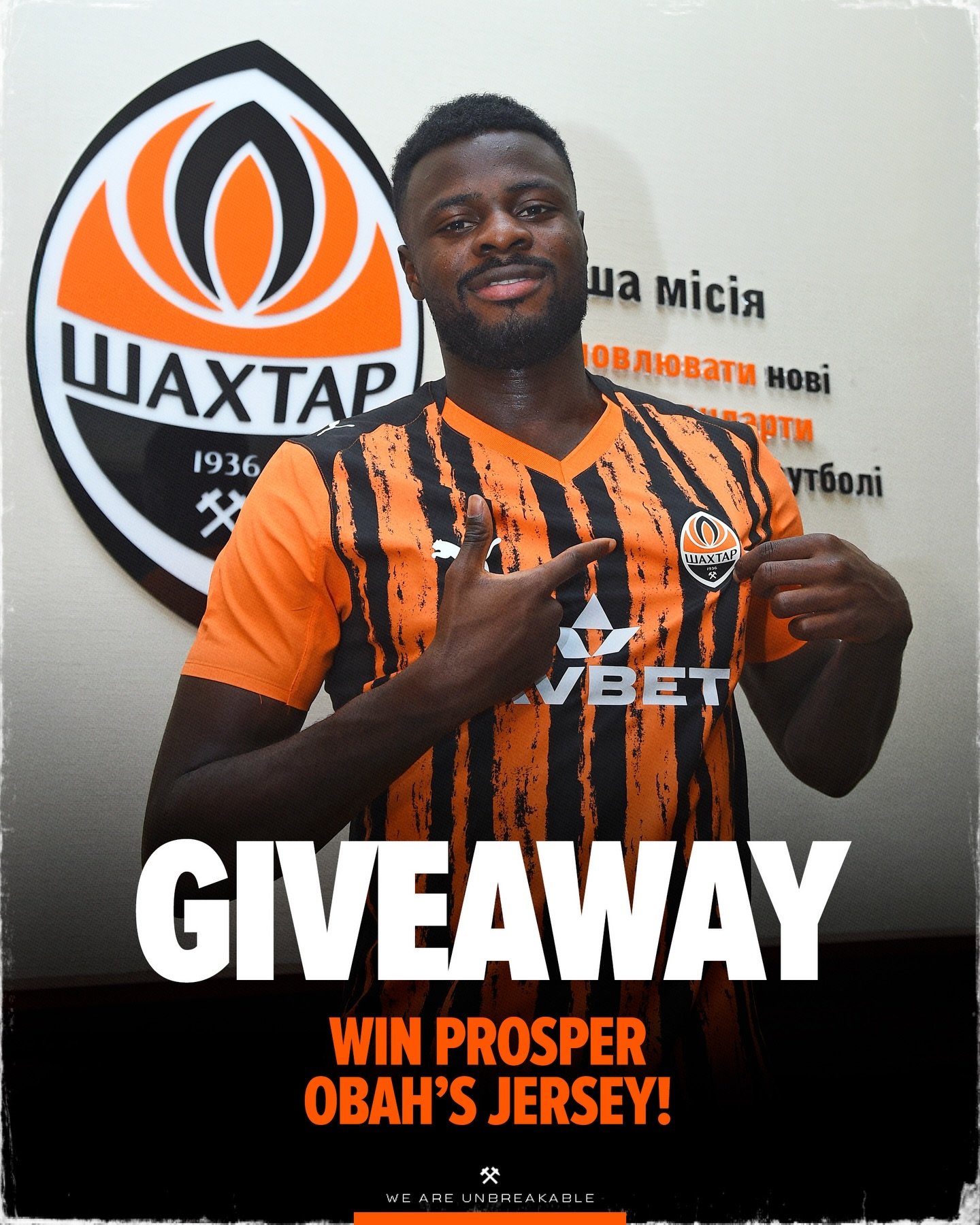 GIVEAWAY  Угадайте номер Проспера Обаха в «Шахтарі» та виграйте футболку з автог…