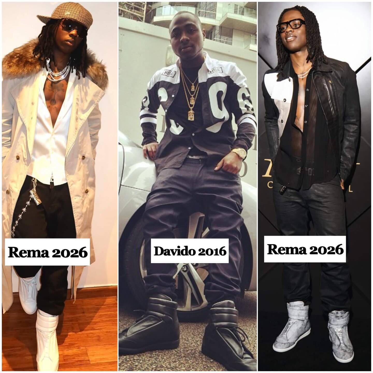 Rema and Davido have something in common in this picture, can you spot what it i… Rema and Davido have something in common in this picture, can you spot what it i…