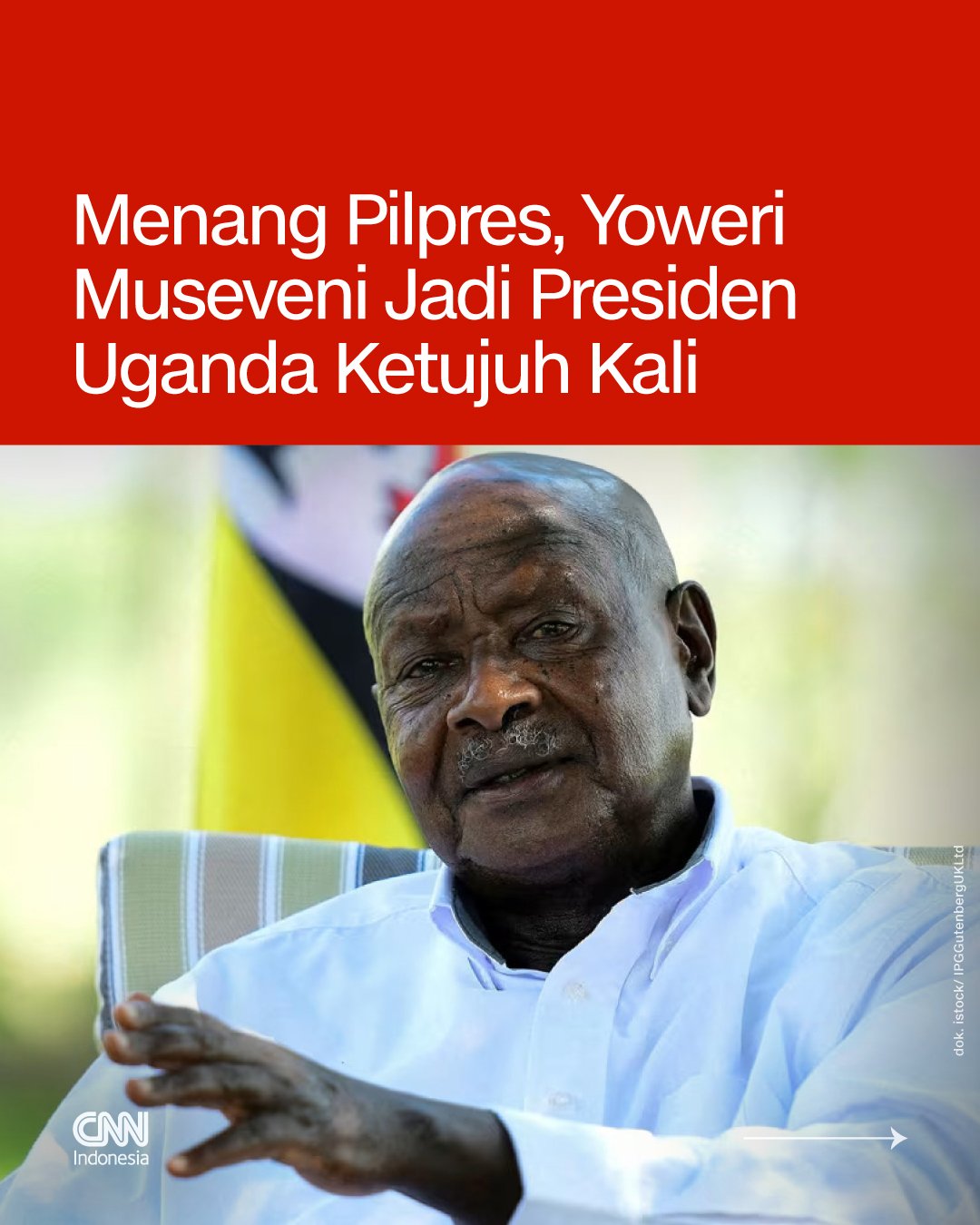 Yoweri Museveni kembali mengamankan kursi Presiden Uganda untuk masa jabatan ket…