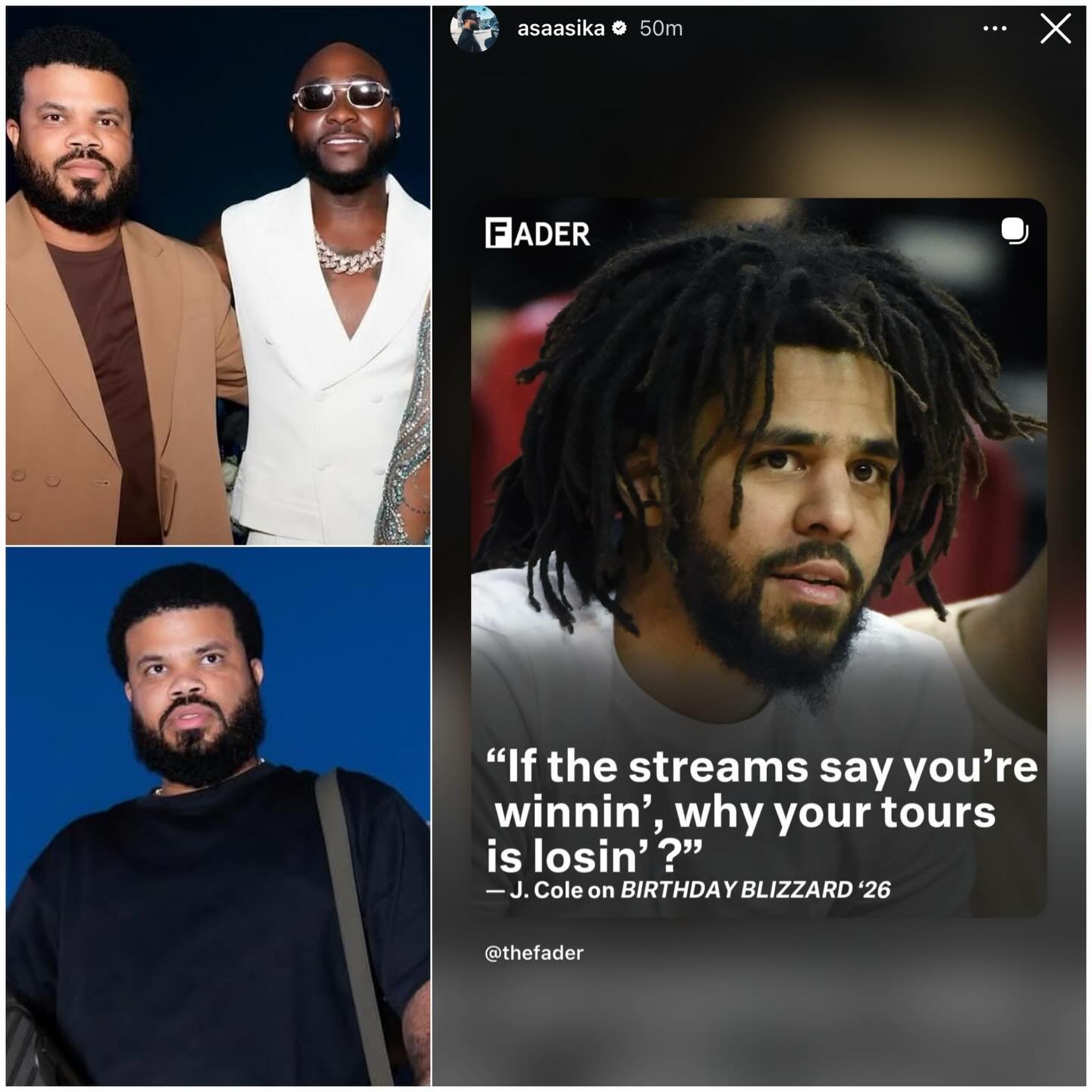 Davido’s manager Asa Asika shares a cryptic post “If the streams say you’re winn…