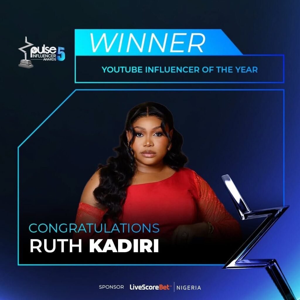Ruth Kadiri crowned as YouTube Influencer of the Year