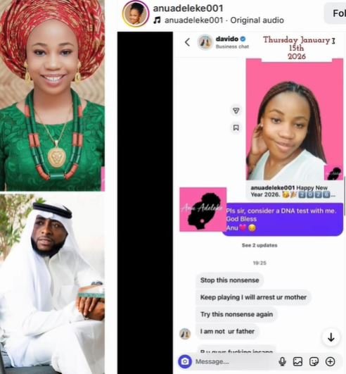 Nigerian Singer, Davido’s Alleged Daughter Shares Chat Between Herself And The Musician (Video) Nigerian Singer, Davido’s Alleged Daughter Shares Chat Between Herself And The Musician (Video)