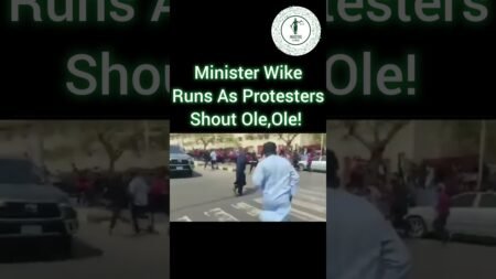 Minister Wike Runs As Protesters Shout Ole,Ole!