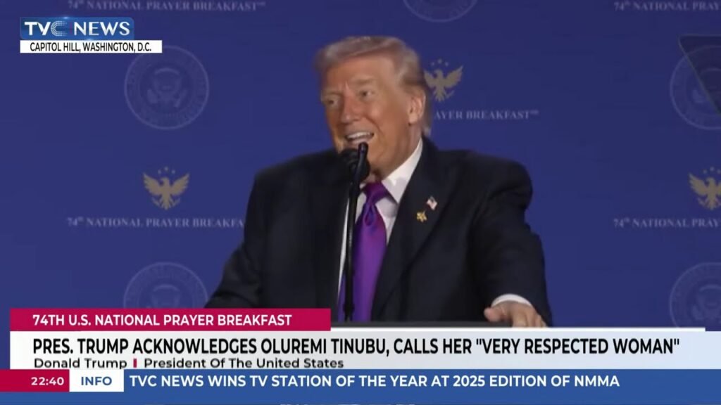 Pres. Trump Acknowledges Oluremi Tinubu, Calls Her “Very Respected Woman” Pres. Trump Acknowledges Oluremi Tinubu, Calls Her “Very Respected Woman”
