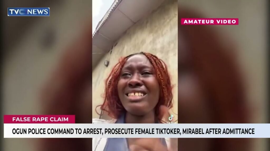 Ogun Police Command To Arrest, Prosecute Female Tiktoker, Mirabel After Admitting False Rape Claim Ogun Police Command To Arrest, Prosecute Female Tiktoker, Mirabel After Admitting False Rape Claim