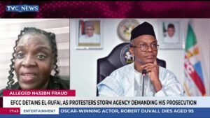 EFCC Detains El-Rufai, As Protesters Storm Agency Demanding His Prosecution EFCC Detains El-Rufai, As Protesters Storm Agency Demanding His Prosecution