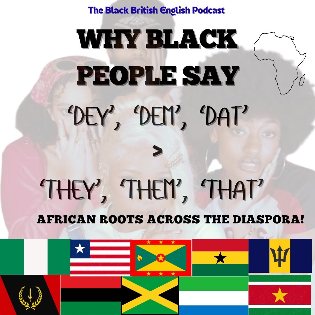 Ever wondered why we use Dey, Dem, Da,Dat across West Africa and the Diaspora….