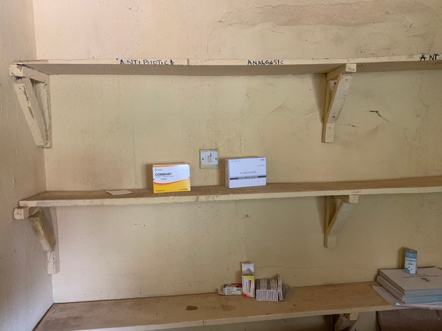 The drug store at Nabame clinic in Arugugun LGA