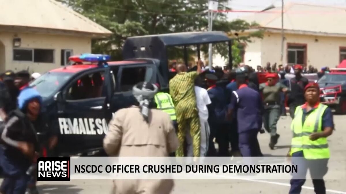 NSCDC OFFICER CRUSHED DURING DEMONSTRATION NSCDC OFFICER CRUSHED DURING DEMONSTRATION