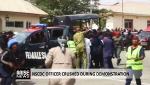 NSCDC OFFICER CRUSHED DURING DEMONSTRATION NSCDC OFFICER CRUSHED DURING DEMONSTRATION