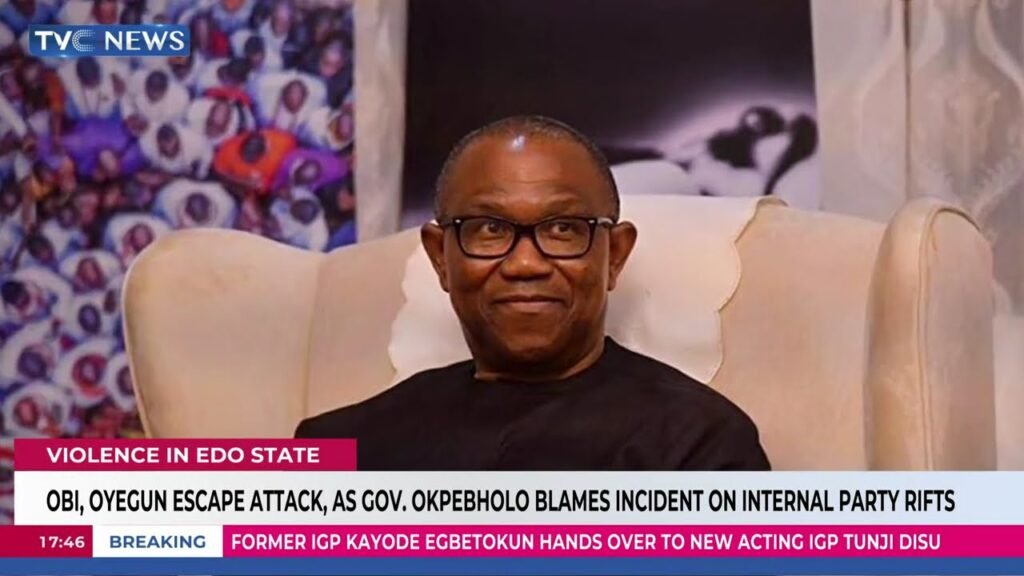 Obi, Oyegun Escape Attack, As Gov. Okpebholo Blames Incident On Internal Party Rifts