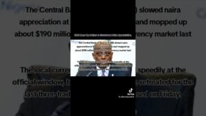 The Central Bank of Nigeria (CBN) slowed naira appreciation at the official window #nigeria #news