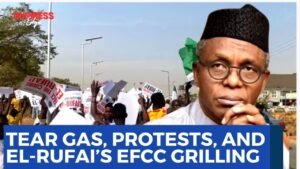 Protests Erupt Outside EFCC Office Over El-Rufai’s Alleged Financial Crimes Protests Erupt Outside EFCC Office Over El-Rufai’s Alleged Financial Crimes