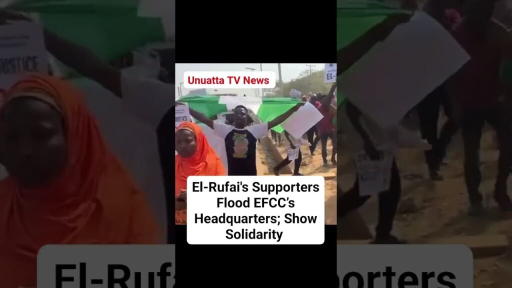 El-Rufai’s Supporters Flood EFCC’s Headquarters; Show Solidarity #fyp #news #nigeria