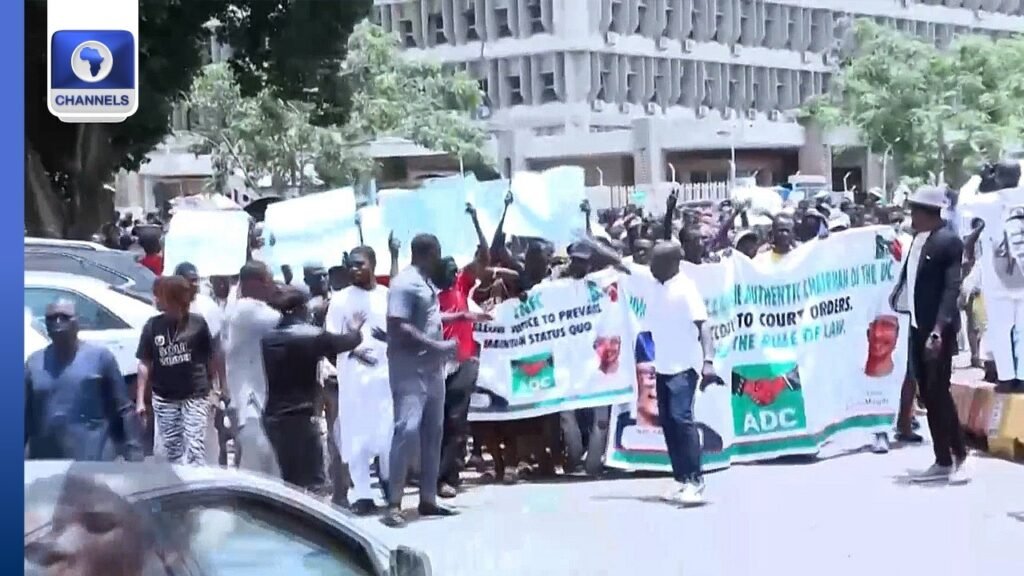 Nafiu Bala-Led ADC Protest At INEC Over Leadership Structure