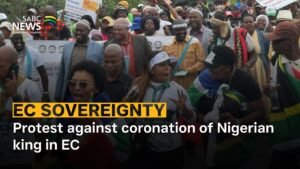 Protest against coronation of Nigerian king in EC