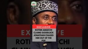 ROTIMI AMAECHI CLAIMS FORMER PRESIDENT GOOD LUCK JONATHAN CHASED HIM OUT OF THE PDP #nigerianews
