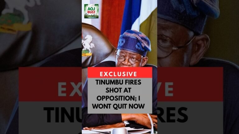 PRESIDENT TINUBU FIRES SHOT AT OPPOSITION. “I WONT QUIT NOW ” #nigerianews #presidenttinubu