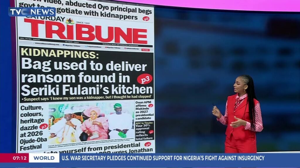 TVC Newspaper Review | Abducted Oyo Principal Begs Govt To Negotiate With Kidnappers TVC Newspaper Review | Abducted Oyo Principal Begs Govt To Negotiate With Kidnappers