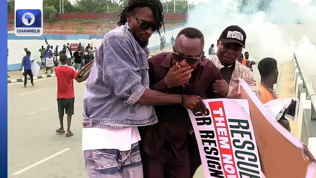 Democracy Day: Police Fire Tear Gas At Sowore, Other Demonstrators During Protest In Abuja