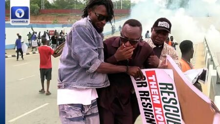 Democracy Day: Police Fire Tear Gas At Sowore, Other Demonstrators During Protest In Abuja