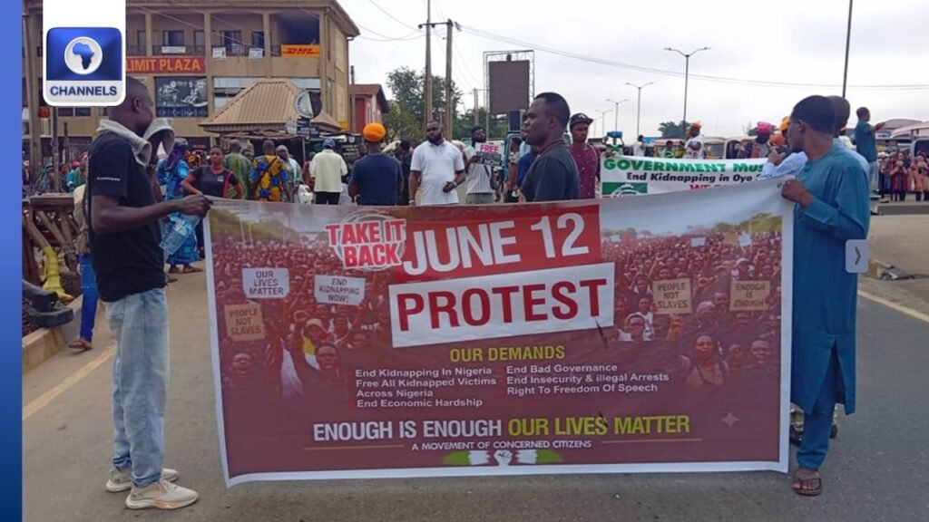 June 12: Oyo Residents Protest Against Insecurity, Hardship In Nigeria
