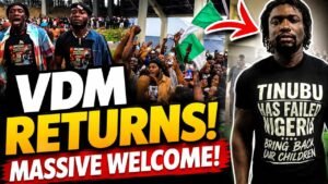 VDM Returns to Nigeria, Thousands Storm Airport!