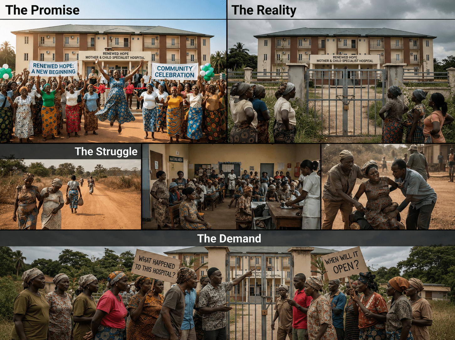 A description of the promise, reality and demand by community members