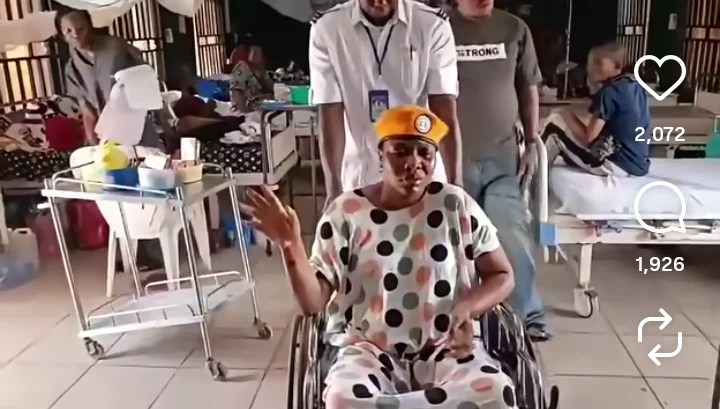 AAC governorship candidate, Doris Ogala on a wheelchair (PHOTO CREDIT_ Instagram@doris_ogala)